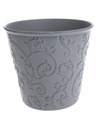 Casa de Engel Obal na květináč - Eko plast, šedý floral, 0/48