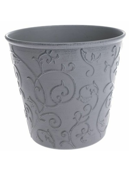 Casa de Engel Obal na květináč - Eko plast, šedý floral, 0/48