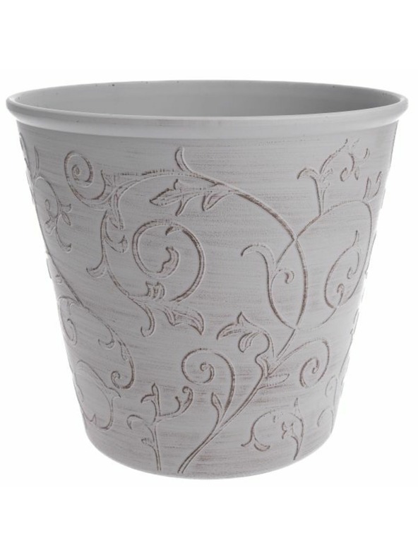 Casa de Engel Obal na květináč - Eko plast, bílý floral, 0/24