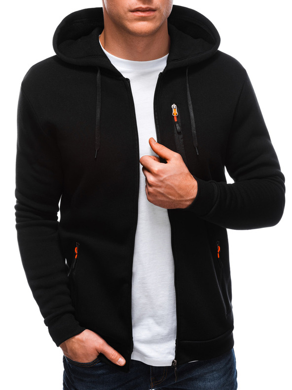 Edoti Pánská mikina s kapucí 1539B - černá OTHER