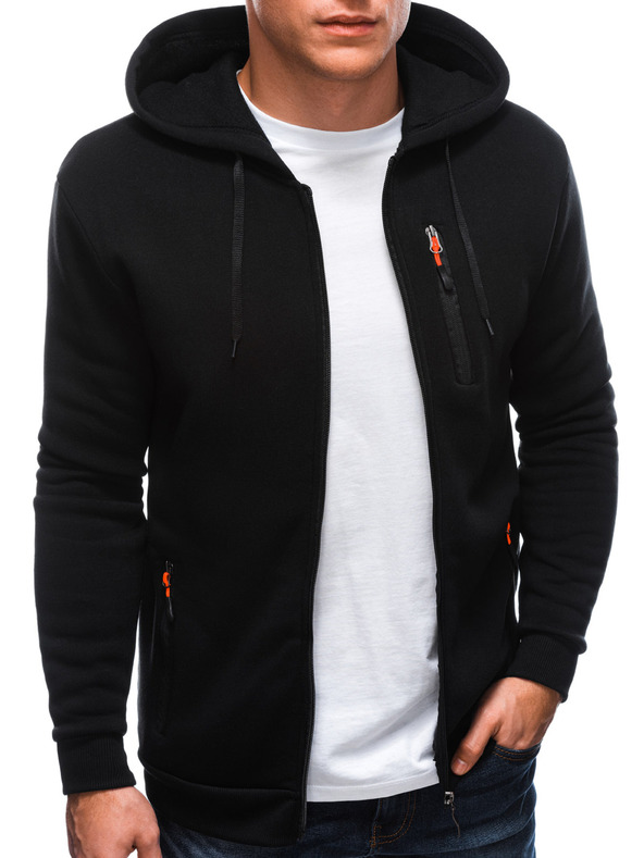 Edoti Pánská mikina s kapucí 1539B - černá OTHER