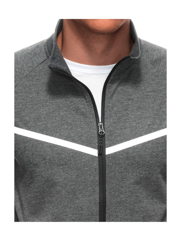 Edoti Pánská mikina na zip B1708 - šedá OTHER