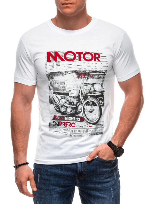 Edoti Pánské tričko s potiskem 1982S - tmavě modrá OTHER