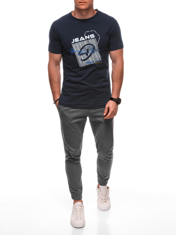 Edoti Pánské tričko s potiskem 1982S - tmavě modrá OTHER