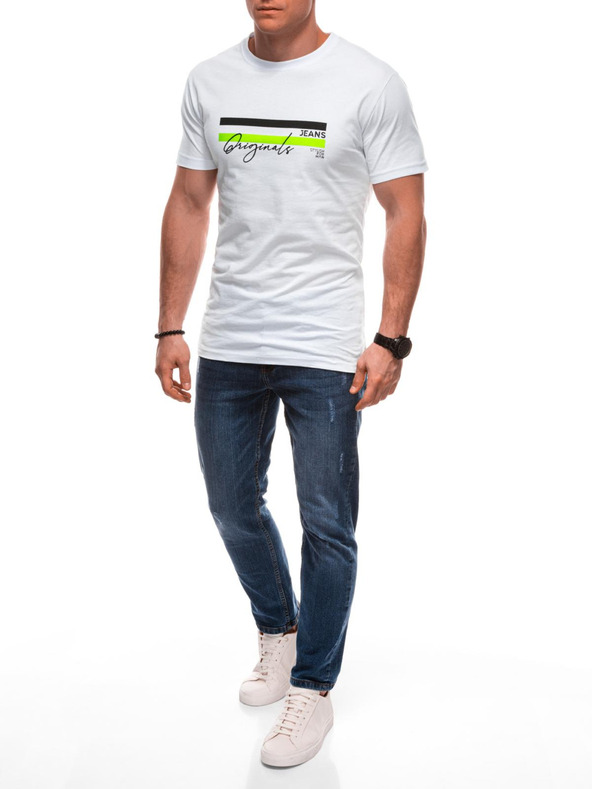 Edoti Pánské tričko s potiskem S2027 - bílé OTHER