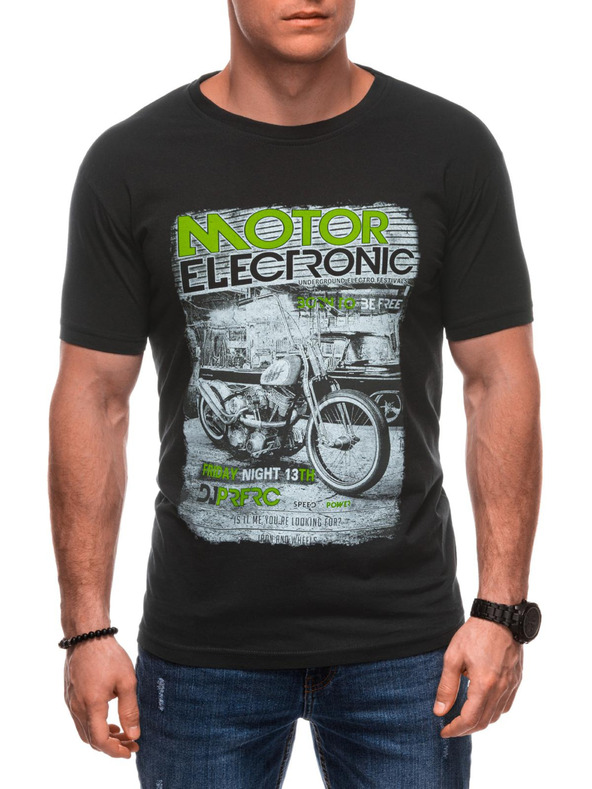 Edoti Pánské tričko s potiskem 1982S - tmavě modrá OTHER