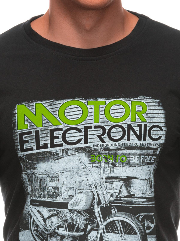 Edoti Pánské tričko s potiskem 1982S - tmavě modrá OTHER