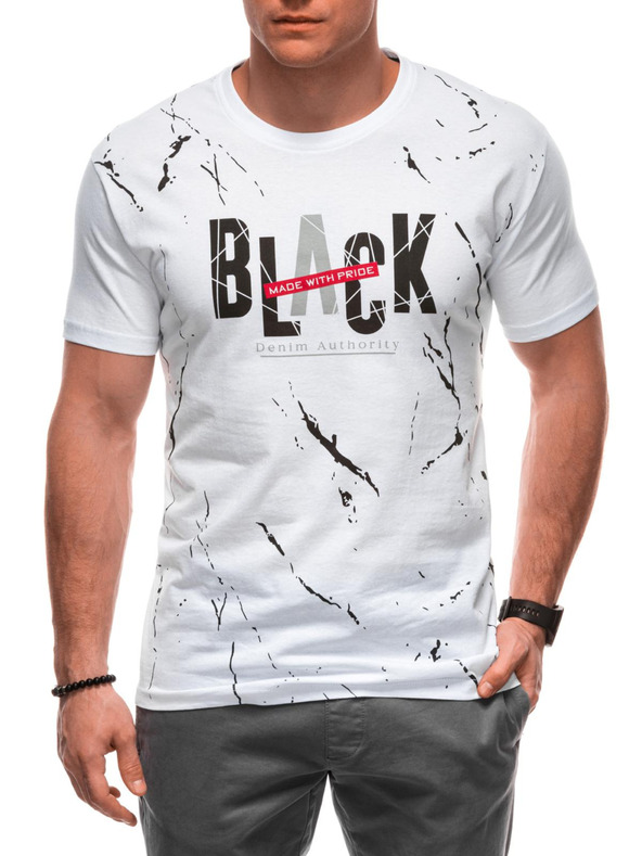 Edoti Pánské tričko s potiskem S2028 - bílé OTHER