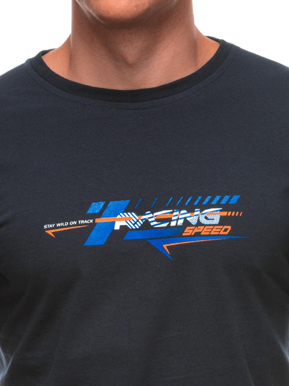 Edoti Pánské tričko s potiskem 1982S - tmavě modrá OTHER