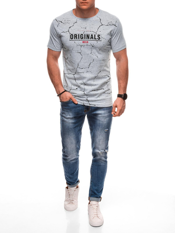 Edoti Pánské tričko s potiskem S2033 - bílé OTHER