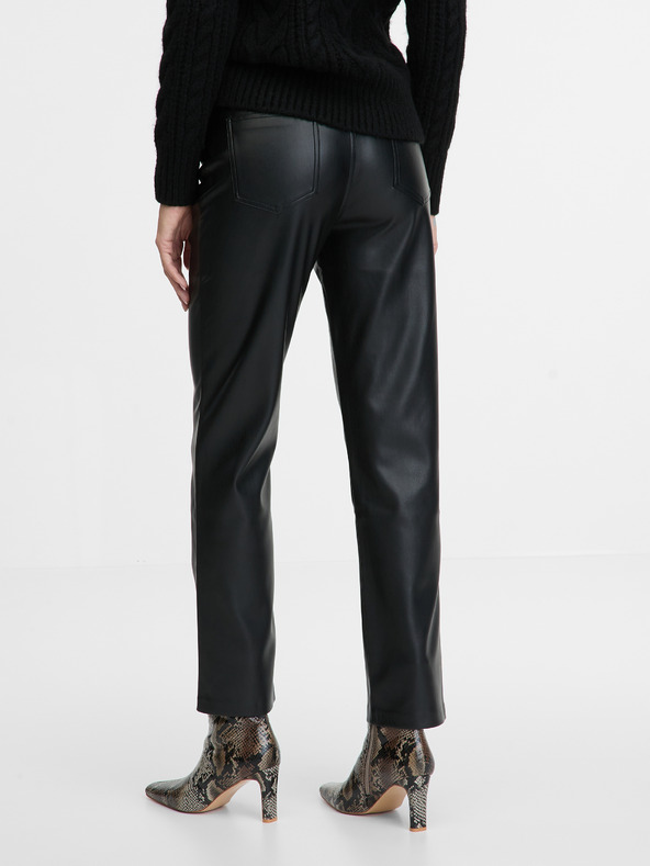 Orsay Hnědé dámské koženkové kalhoty ORSAY