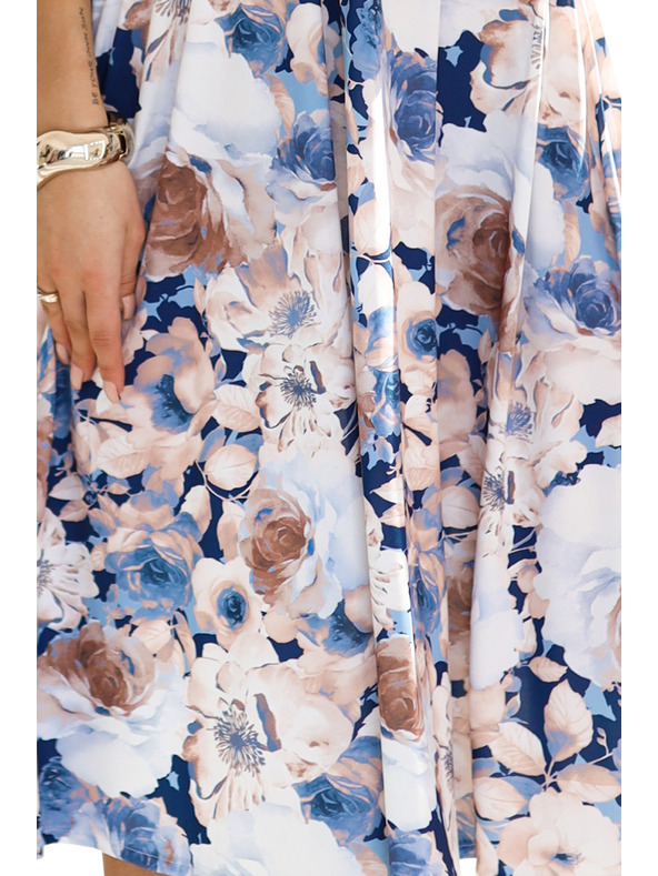 numoco Dámské šaty s výstřihem a krátkým rukávem