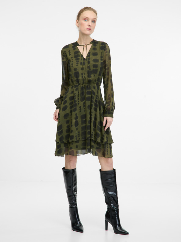 Orsay Zelené dámské šaty ke kolenům ORSAY