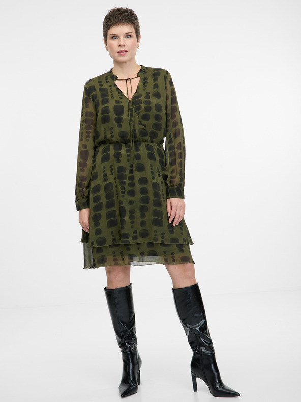 Orsay Zelené dámské šaty ke kolenům ORSAY