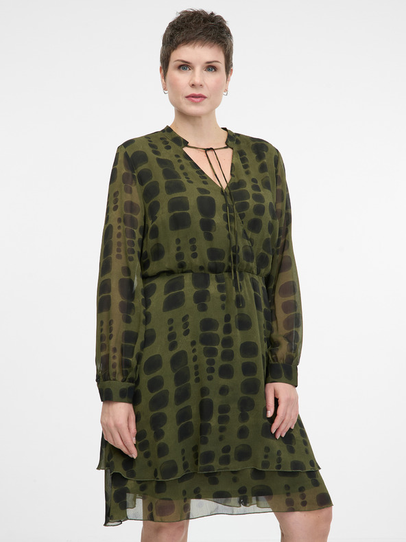 Orsay Zelené dámské šaty ke kolenům ORSAY