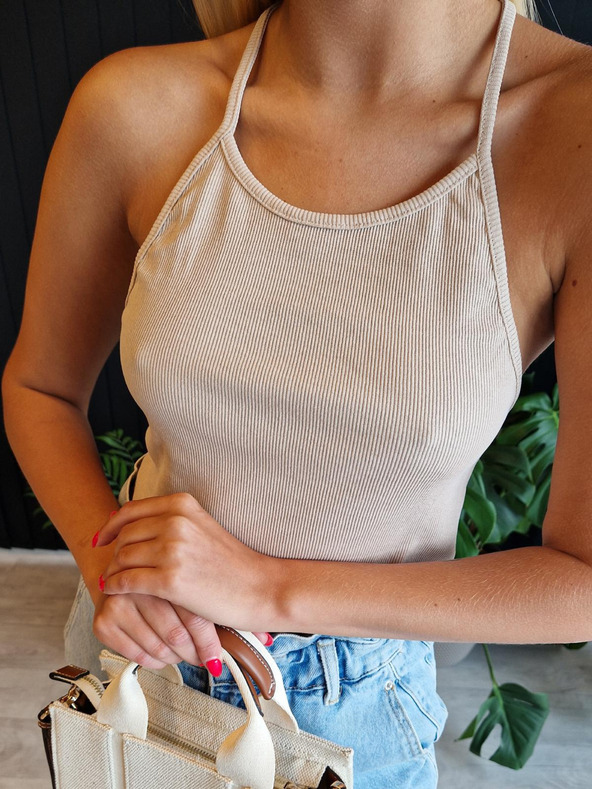 Edoti Dámský pruhovaný top SLR088 - béžový OTHER