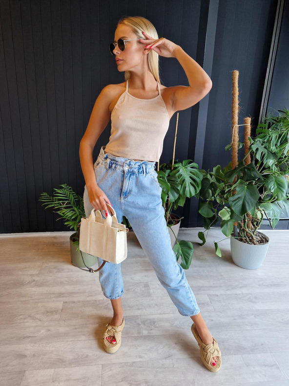 Edoti Dámský pruhovaný top SLR088 - béžový OTHER