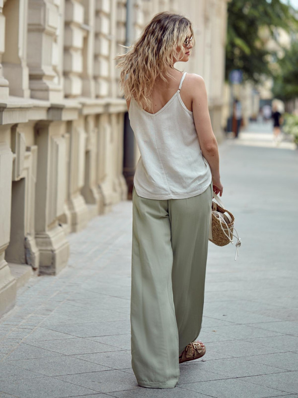 Edoti Dámský lněný top SLR091 - béžový OTHER