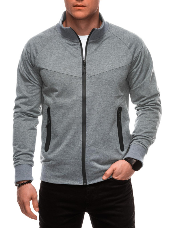 Edoti Pánská mikina na zip B1709 - šedá OTHER