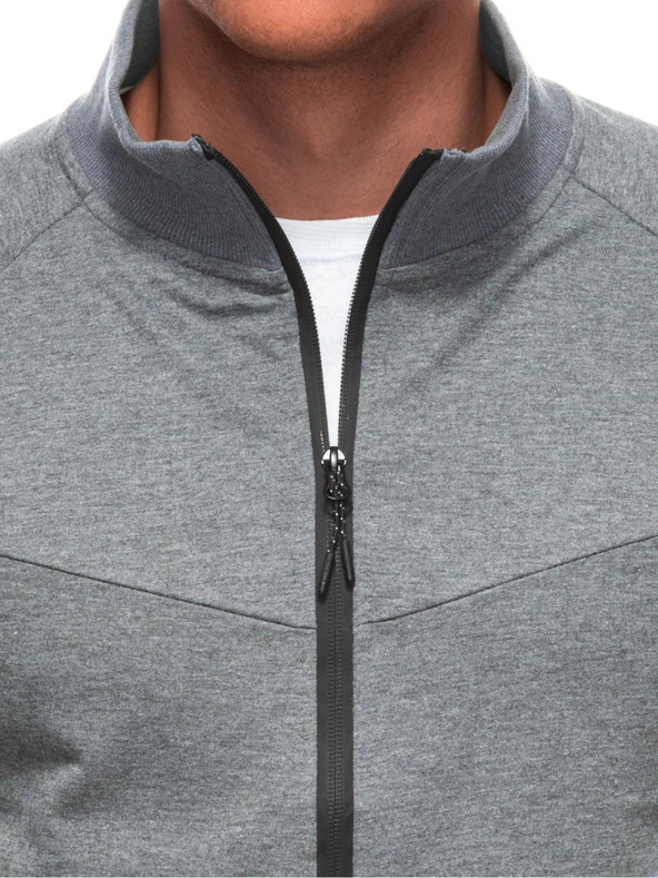 Edoti Pánská mikina na zip B1709 - šedá OTHER