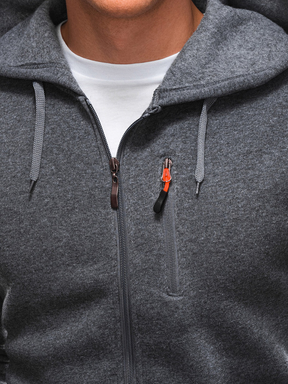 Edoti Pánská mikina s kapucí 1539B - šedá OTHER