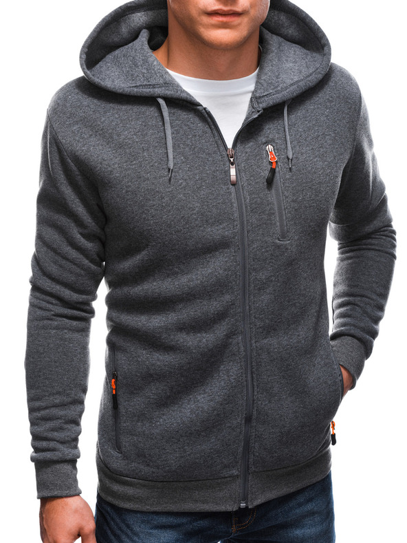 Edoti Pánská mikina s kapucí 1539B - šedá OTHER