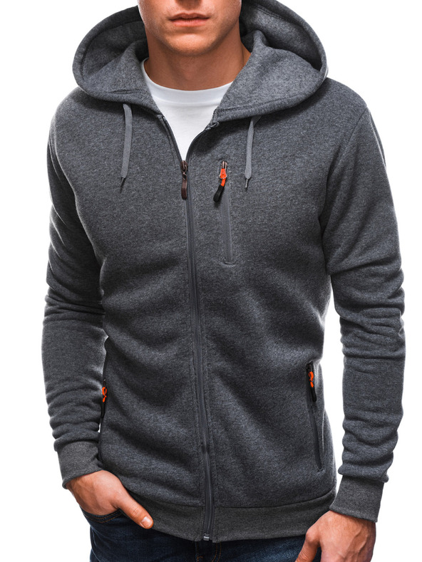 Edoti Pánská mikina s kapucí 1539B - šedá OTHER