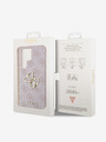 Guess PU 4G Metal Logo Zadní Kryt pro Samsung Galaxy S24 Ultra Pink Obal na telefon