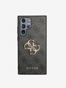 Guess PU 4G Metal Logo Zadní Kryt pro Samsung Galaxy S24 Ultra Grey Obal na telefon