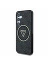 Guess IML 4G Glitter and Triangle Logo MagSafe Zadní Kryt pro Samsung Galaxy S25 Black Obal na telefon