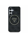 Guess IML 4G Glitter and Triangle Logo MagSafe Zadní Kryt pro Samsung Galaxy S25 Black Obal na telefon