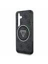 Guess IML 4G Glitter and Triangle Logo MagSafe Zadní Kryt pro Samsung Galaxy S25 Black Obal na telefon