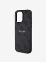 Guess PU Leather 4G Colored Ring MagSafe Zadní Kryt pro iPhone 15 Pro Black Obal na telefon