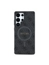 Guess PU Leather 4G Colored Ring MagSafe Zadní Kryt pro Samsung Galaxy S25 Ultra Black Obal na telefon