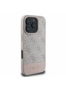 Guess PU 4G Stripe Zadní Kryt pro iPhone 16 Pro Pink Obal na telefon