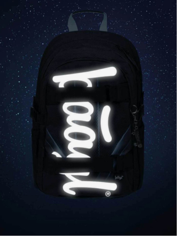 BAAGL  Černý 3 set skate bluelight: batoh, penál, sáček Baagl