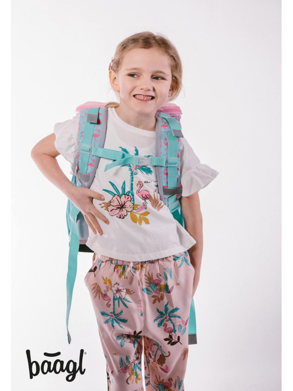 BAAGL  BAAGL 5 SET Zippy Plameňák: aktovka, penál, sáček, desky, box