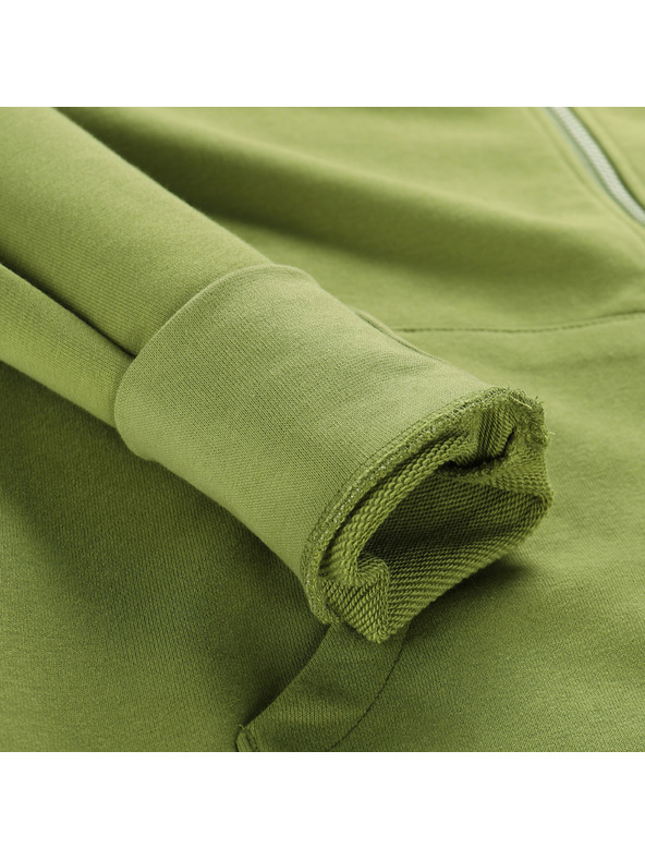 ALPINE PRO Pánská bavlněná mikina s kapucí ALPINE PRO LOKK turtle green