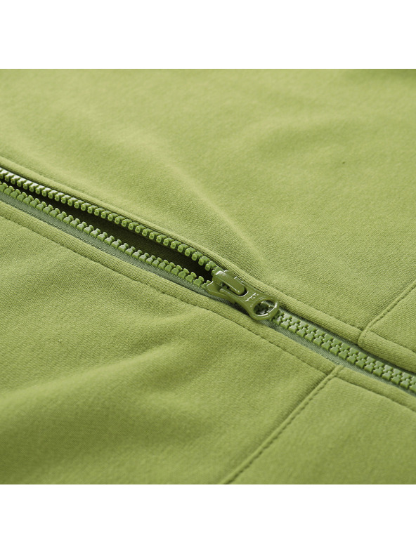 ALPINE PRO Pánská bavlněná mikina s kapucí ALPINE PRO LOKK turtle green