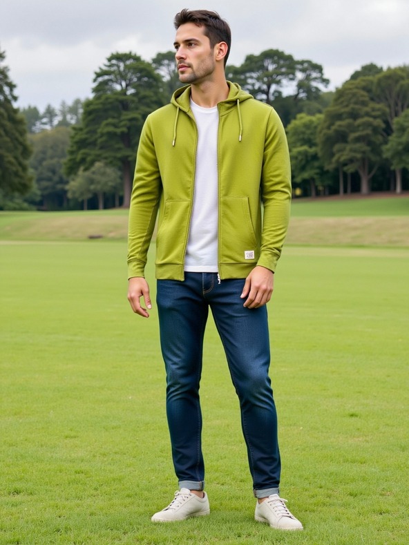 ALPINE PRO Pánská bavlněná mikina s kapucí ALPINE PRO LOKK turtle green