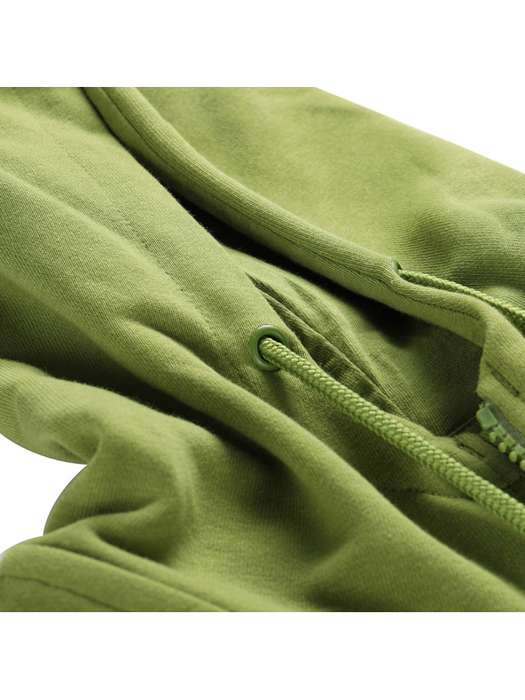 ALPINE PRO Pánská bavlněná mikina s kapucí ALPINE PRO LOKK turtle green