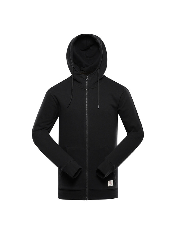 ALPINE PRO Pánská bavlněná mikina s kapucí ALPINE PRO LOKK black