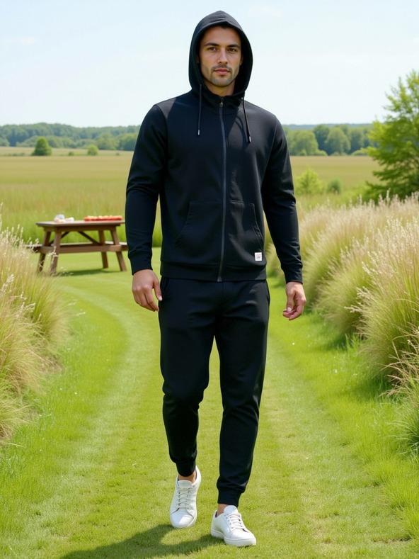 ALPINE PRO Pánská bavlněná mikina s kapucí ALPINE PRO LOKK black