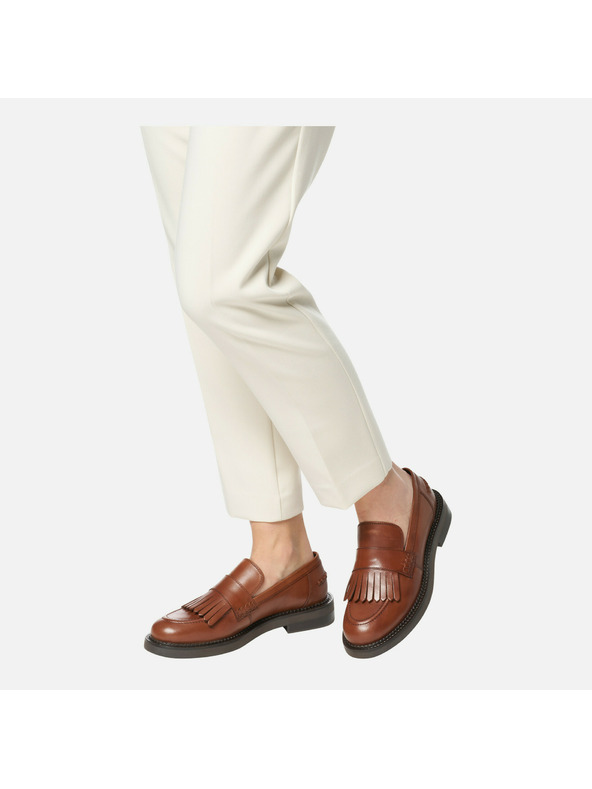 Geox Světle hnědé dámské mokasíny Geox Serilda