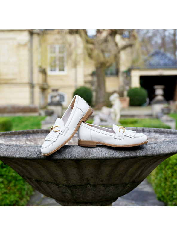 Geox Krémové dámské mokasíny Geox Prometya