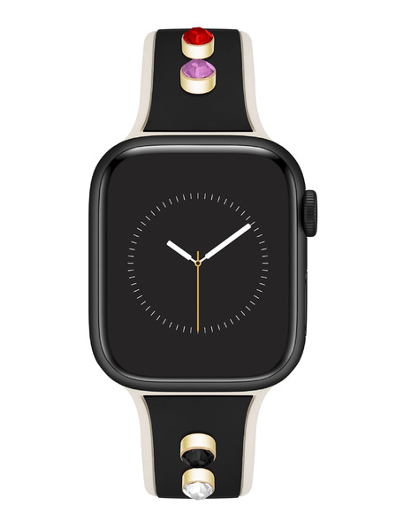 Anne Klein Silikonový černo-krémový řemínek Anne Klein pro Apple Watch 38/40/41