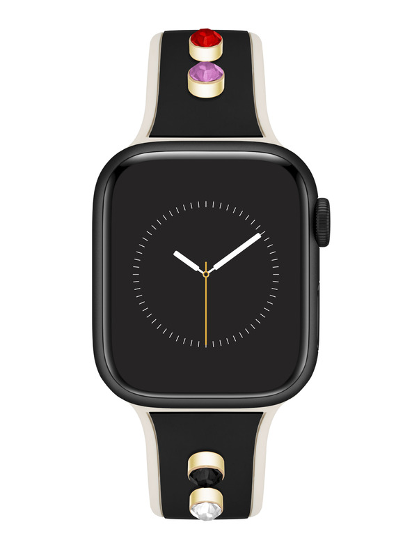 Anne Klein Silikonový černo-krémový řemínek Anne Klein pro Apple Watch 38/40/41