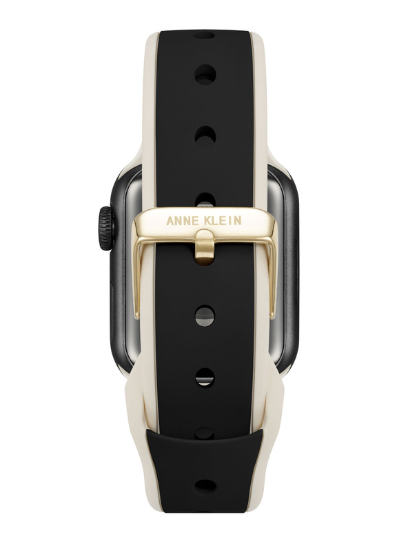 Anne Klein Silikonový černo-krémový řemínek Anne Klein pro Apple Watch 38/40/41
