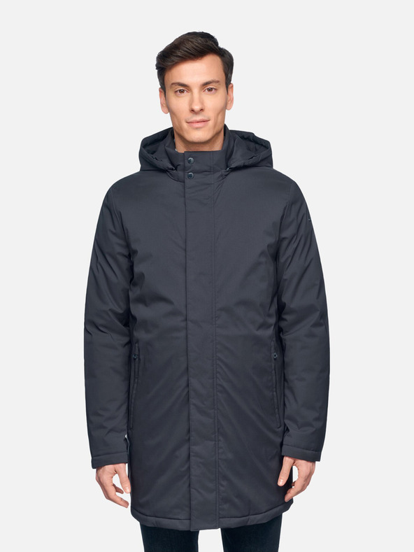 Geox Tmavě modrá pánská péřová bunda Geox Aurelio