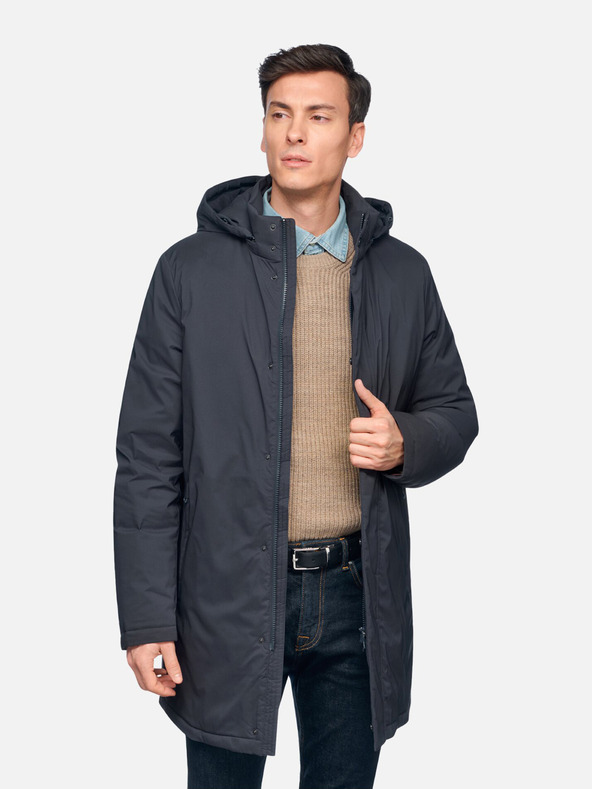 Geox Tmavě modrá pánská péřová bunda Geox Aurelio